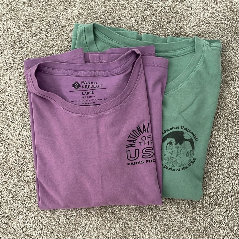 Parks Project Boxy Short Sleeve Tees Purple and Green